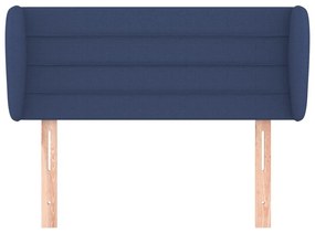 Cabeceira de cama c/ abas tecido 93x23x78/88 cm azul