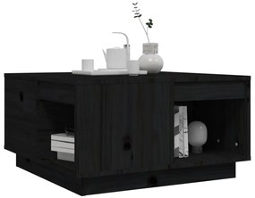 Mesa de centro 60x61x32,5 cm madeira de pinho maciça preto
