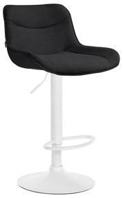 Banco alto em tecido com estrutura branca 85-106 x 49 x 51 cm preto