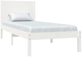 Estrutura cama pequena solteiro 75x190 cm madeira maciça branco