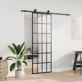 Porta deslizante c/ conj. ferragens 76x205cm vidro ESG preto