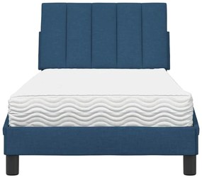 Cama com colchão 90x200 cm tecido azul