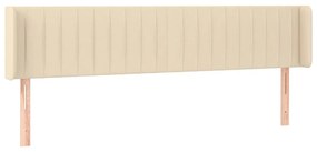 Cabeceira de cama c/ luzes LED tecido 183x16x78/88 cm cor creme