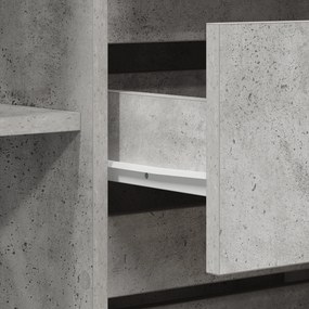Sideboard Cinzento de Concreto 120x41x75 cm em Madeira Engenheirada