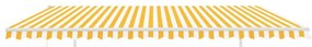 Toldo retrátil automático com postes 5x3 m amarelo e branco