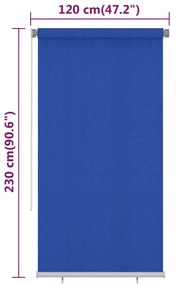 Estore de rolo para exterior PEAD 120x230 cm azul