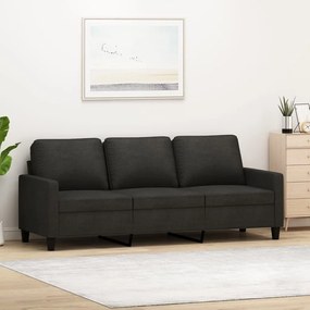 Sofá de 3 lugares tecido 180 cm preto