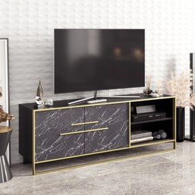 Móvel de TV Polka – Ouro Preto – 160 cm x 56,6 cm x 38,5 cm