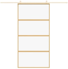 Porta deslizante 102,5x205 cm vidro ESG/alumínio dourado