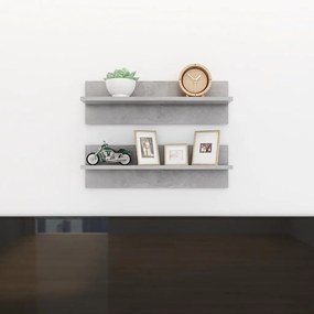 vidaXL Estantes de parede 2 pcs 60x11,5x18 cm contrapl. cinza cimento