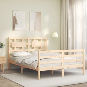 Estrutura de cama com cabeceira 120x200 cmmadeira maciça