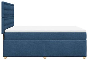 Cama com molas/colchão 140x190 cm tecido azul