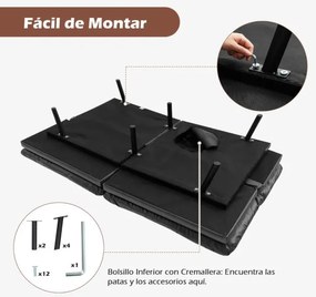 Sofá-cama dobrável de 3 lugares 182 x 87 x 82 cm PU Futon conversível de espuma viscoelástica com encosto e apoios de braços ajustáveis Preto