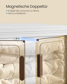 Caixas de armazenamento em Plástico 31 x 55 x 111 cm com 4 níveis e 1 tampa Branco