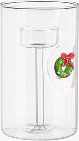 Castiçais de vidro Lavish Wreath, conjunto de 2
