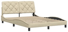 Estrutura de cama com LED sem colchão 140x200 cm tecido