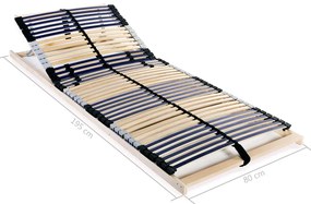 Estrado de ripas com 42 ripas 7 zonas 80x200 cm