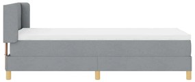 Cama Box com Colchão Cinza Claro, 100 x 200 cm, Tecido.