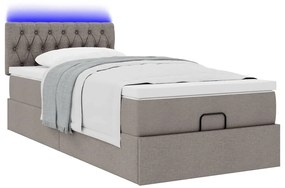 Cama otomana com colchão 90x200 cm tecido cinza