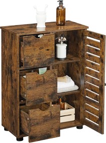 Armário de casa de banho de estilo industrial com porta 60 x 30 x 80 cm Castanho vintage