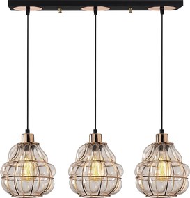 Candeeiro de Teto Safderun – Cobre – Diâmetro 70 cm, Altura 111 cm
