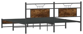 Estrutura de cama sem colchão 160x200 cm carvalho fumado