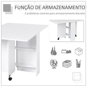 Mesa de Jantar Dobrável Atman - Branco - Design Nórdico