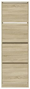 Sapateira 4 gavetas articuladas 60x34x187,5 cm carvalho sonoma