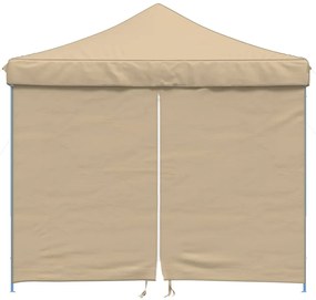 Tenda para festas pop-up dobrável com 4 paredes laterais bege