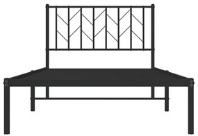 Estrutura de cama com cabeceira 100x190 cm metal preto