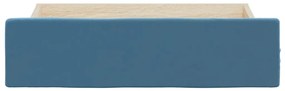 Gavetas de cama 2 pcs derivados de madeira e veludo azul