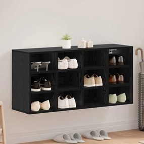 vidaXL Armário de Sapatos com prateleira Carvalho preto 103x30x51 cm