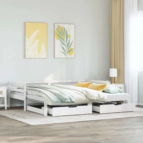 vidaXL Sofá-cama com gavetão e gavetas sem colchão 80x200 cm branco