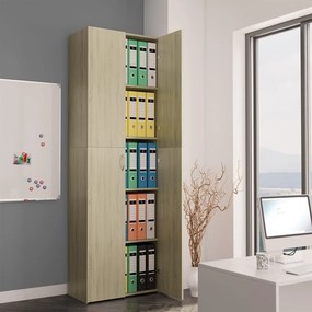 800300 vidaXL Armário de escritório 60x32x190cm contraplacado carvalho sonoma