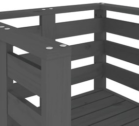 Cadeiras de jardim 2 pcs 61,5x53x71 cm pinho maciço cinzento