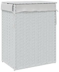 Cesto para roupa suja com tampa 46x33x60 cm vime PE branco