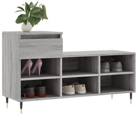 Sapateira - 102x36x60 cm - Derivados de Madeira -  Cinzento Sonoma