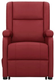 Poltrona massagens elevatória couro artificial vermelho tinto
