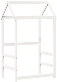 Sofá-cama com telhado 80x200 cm madeira de pinho maciça branco