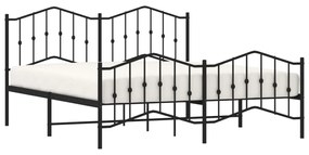 Estrutura de cama com cabeceira e pés 180x200 cm metal preto