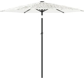 Guarda-sol de jardim com poste de aço 268x268x226 cm branco