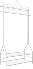 Cabide Guarda Roupa vintage com sapateira 92 x 173 x 41 cm bege