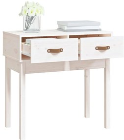Mesa consola 76,5x40x75 cm pinho maciço branco