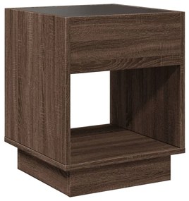 Mesa de cabeceira c/ LED Infinity 40x40x50 cm carvalho castanho