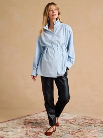 Camisa de gravidez e amamentação Suzanne azul-céu