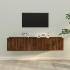 vidaXL Conjunto móveis de TV 3pcs madeira processada carvalho castanho