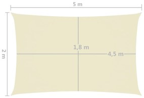 Para-sol tecido oxford retangular 2x5 m creme
