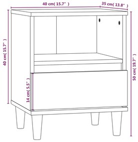 Mesa de cabeceira 40x35x50 cm cinza cimento