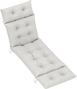 Outsunny Almofada espessa para banho de sol almofada para espreguiçadeira 190 x 56 x 10 cm, UPF20+, colchão para espreguiçadeira seis fixações, cinza claro | Aosom Portugal