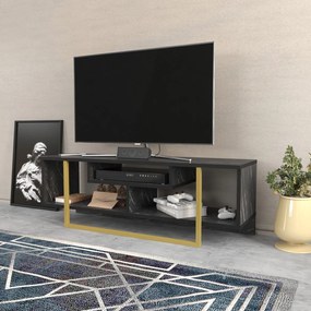 Móvel para TV Asal – Preto e Dourado – 120 cm x 35,2 cm x 40,2 cm